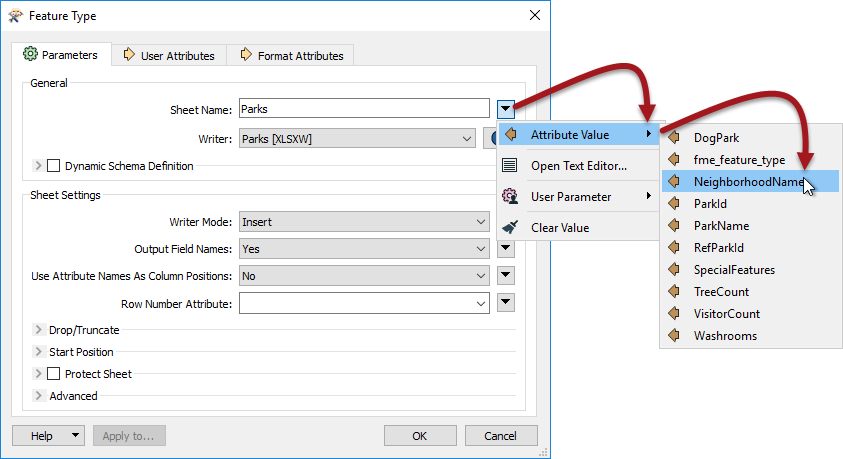 Setting a feature type fanout